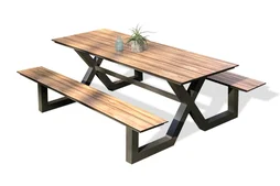 Table rectangulaire DCB GARDEN Vancouver, 8 personnes, gris/argent