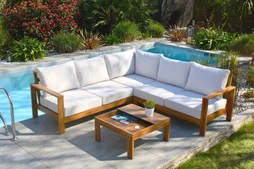 Salon de jardin aluminium DCB GARDEN Majorque, 5 personnes, naturel/gris