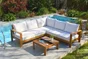 Salon de jardin aluminium DCB GARDEN Majorque, 5 personnes, naturel/gris