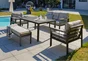 Salon de jardin aluminium DCB GARDEN Cayenne, 7 personnes, noir