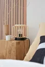 Lampe Pecan bambou, acier, beige, H.17.5 cm INSPIRE, E27