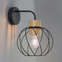 Applique INSPIRE Mallow E27, acier / bambou, noir