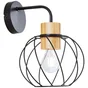 Applique INSPIRE Mallow E27, acier / bambou, noir