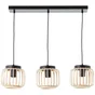 Suspension Pecan, 3 lumières 3xE27, L.70cm, bambou, INSPIRE