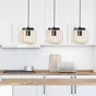 Suspension Pecan, 3 lumières 3xE27, L.70cm, bambou, INSPIRE