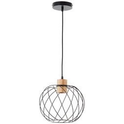 Lustre INSPIRE Mallow, E27 bambou noir, diam.30 cm