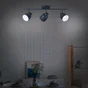 Rampe 3 spots, métal E14, Tonka, gris bleu, INSPIRE