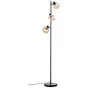 Lampadaire Pecan, 3xE14 métal noir bambou H.160cm, INSPIRE