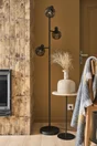 Lampadaire Pecan, 3xE14 métal noir bambou H.160cm, INSPIRE