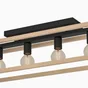 Plafonnier 4 x E27 métal noir bois ELGORT INSPIRE