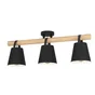 Plafonnier 3 x E27 métal noir bois PANDORE INSPIRE
