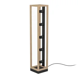 Lampadaire ELGORT 5 x E27 H. 100 métal noir/bois INSPIRE