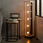 Lampadaire ELGORT 5 x E27 H. 100 métal noir/bois INSPIRE