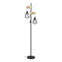 Lampadaire TABODI 2 x E27 H. 166 métal noir/bois INSPIRE