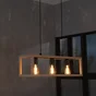 Suspension ELGORT 3 x E27 L. 70 métal noir/bois INSPIRE