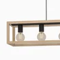 Suspension ELGORT 5 x E27 L. 100 métal noir/bois INSPIRE
