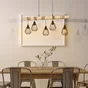 Suspension TABODI 5 x E27 L. 100 cm métal noir/bois INSPIRE