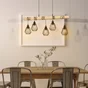 Suspension TABODI 5 x E27 L. 100 cm métal noir/bois INSPIRE
