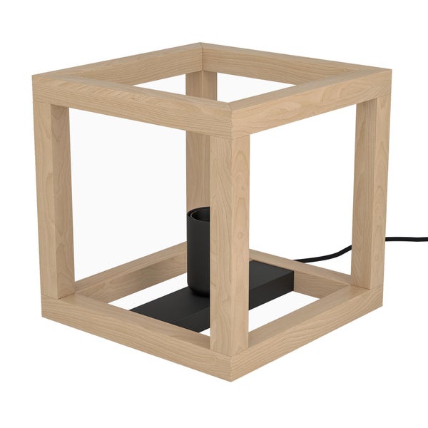 Lampe connectée ELGORT E27 H. 20 cm métal noir/bois INSPIRE