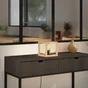 Lampe connectée ELGORT E27 H. 20 cm métal noir/bois INSPIRE