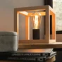 Lampe connectée ELGORT E27 H. 20 cm métal noir/bois INSPIRE