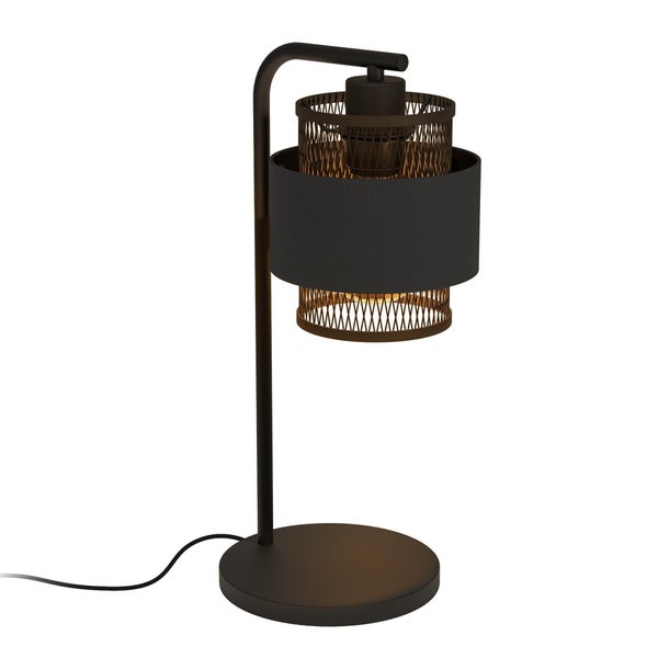 Lampe e27 acier noir/naturel, INSPIRE OTTOMANE, H.50cm H.45 cm