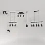 Suspension PARADOXE 5 x E27 verre fumé noir INSPIRE