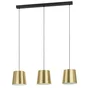 Suspension KRELA 3XE27 L. 85 cm métal noir/laiton INSPIRE