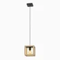 Suspension ELGORT E27 diam. 20 cm métal noir/bois INSPIRE