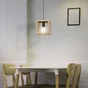 Suspension ELGORT E27 diam. 20 cm métal noir/bois INSPIRE