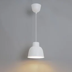 Suspension MELGA diam. 18.5cm E27 métal blanc mat