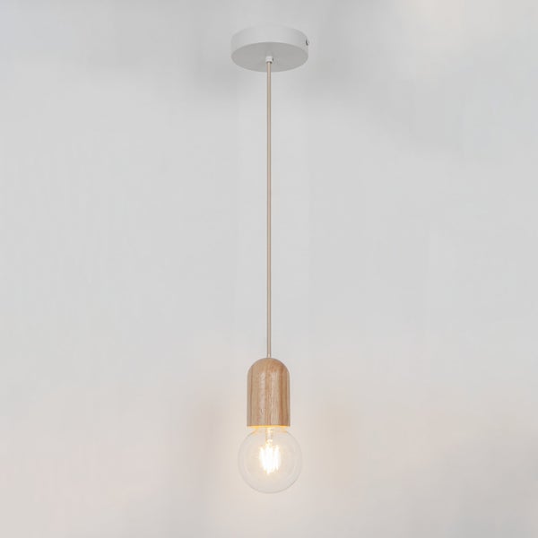 Monture E27 INSPIRE, bois blanc