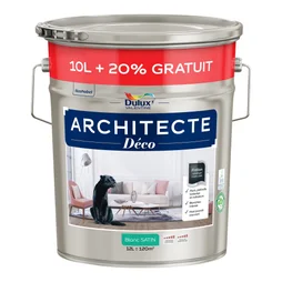 Peinture blanche satin Architecte déco DULUX VALENTINE 10L+20% gt