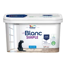 Peinture DULUX VALENTINE blanc mat, 2.5 L