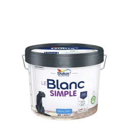 Peinture DULUX VALENTINE SIMPLE blanc mat, 10 L