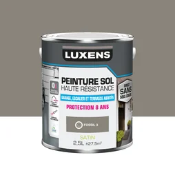 Peinture pour sol garage béton et carrelage haute resistance, LUXENS, 2.5 L fossil 3 satiné