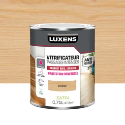 Vitrificateur pour parquet passages intenses, LUXENS, 0.75 L incolore satiné