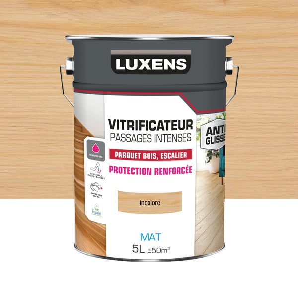 Vitrificateur parquet Passages intenses LUXENS, incolore mat, 5 l