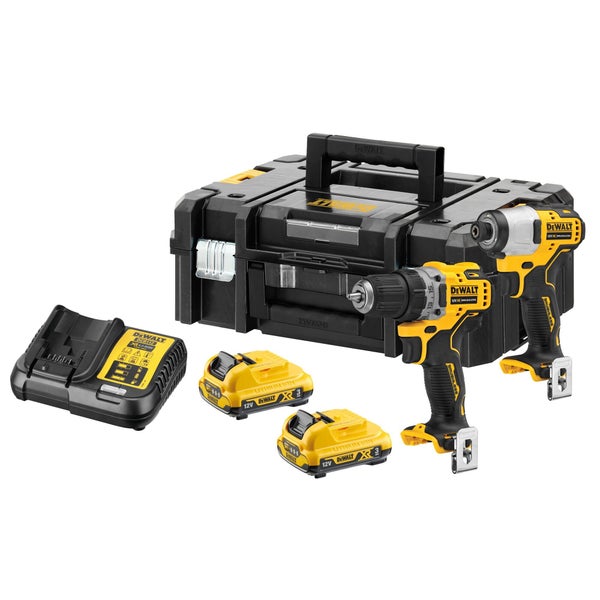 Perceuse + Visseuse à choc sans fil DEWALT + 2 batteries 3Ah + Coffret TSTAK