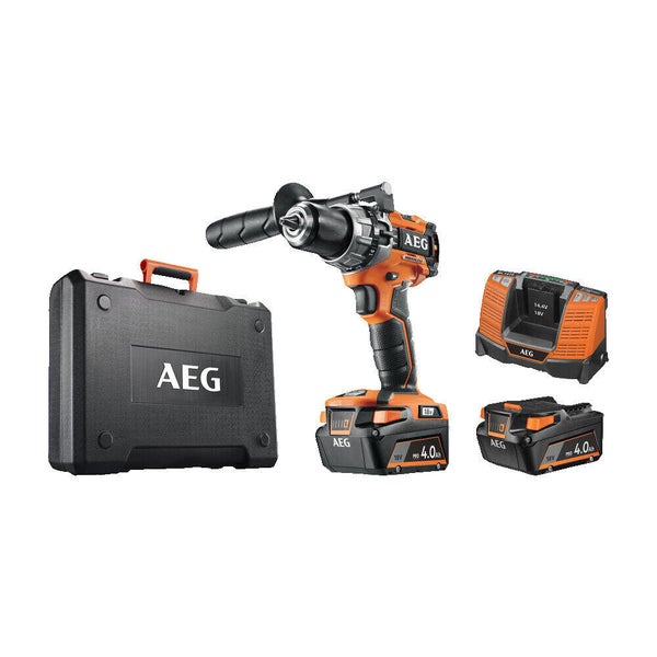 Perceuse à percussion sans fil AEG, 18 V 4 Ah, 2 batteries BSB18C2BLLI402C