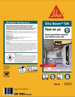 Mousse expansive multi usages <0,1% iso Sika Boom 128 blc 750 ml