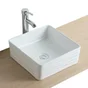 Vasque à poser ceramique carre Fine l.36 x P.36 cm blanc structuré brillant