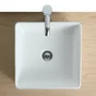 Vasque à poser ceramique carre Fine l.36 x P.36 cm blanc structuré brillant