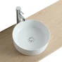 Vasque à poser ceramique rond Fine structuree Diam.36 cm blanc structuré brillant