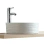 Vasque à poser ceramique rond Fine structuree Diam.36 cm blanc structuré brillant