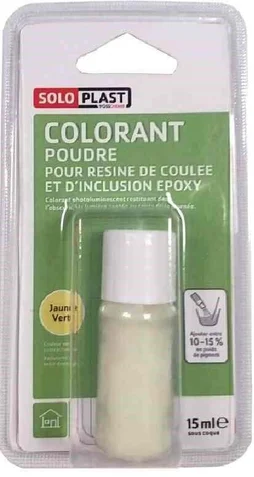 Colorant pour résine époxy en poudre SOLOPLAST 15ml jaune vert