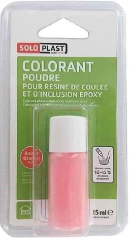 Colorant pour résine époxy en poudre SOLOPLAST 15ml orange fluo