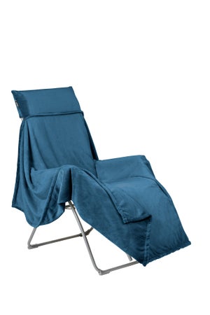 Plaid relax flocon LAFUMA MOBILIER, l.180 x H.150 cm, bleu