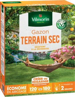 Gazon terrain sec, VILMORIN, 3 kg 120 m²