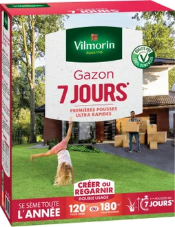 Gazon 7 jours, VILMORIN, 3 kg 120 m²